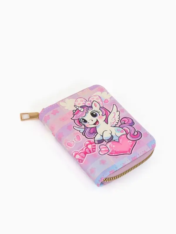 Кошелёк на молнии &laquo;Выбражулька&raquo;, 8.5&times;2.5&times;10.5 см, с принтом, розовый/сиреневый