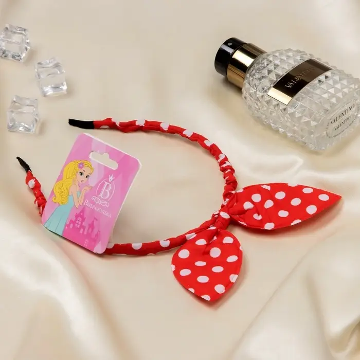 Ободок для волос «Веселые ушки», горох, красный Ободок для волос «Веселые ушки», горох, красный