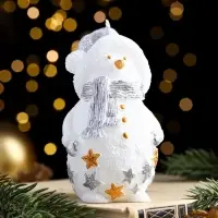 Новогодняя свеча декоративная &laquo;Снеговичок&raquo;, 6&times;5.5&times;11 см, белый