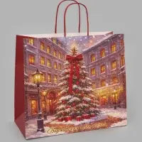 Пакет подарочный крафтовый &laquo;Сказка&raquo;, 32&times;28&times;15 см