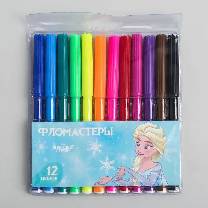 Фломастеры, 12 цветов, Холодное сердце Фломастеры, 12 цветов, Холодное сердце