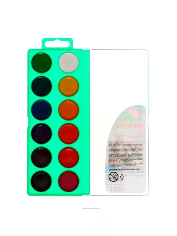 Акварель &laquo;Луч. ZOO&raquo;, 12 цветов, без кисти