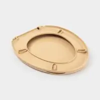 Сиденье для унитаза &laquo;Декор. Кожа&raquo;, 44.5&times;37.5 см, с крышкой, коричневое