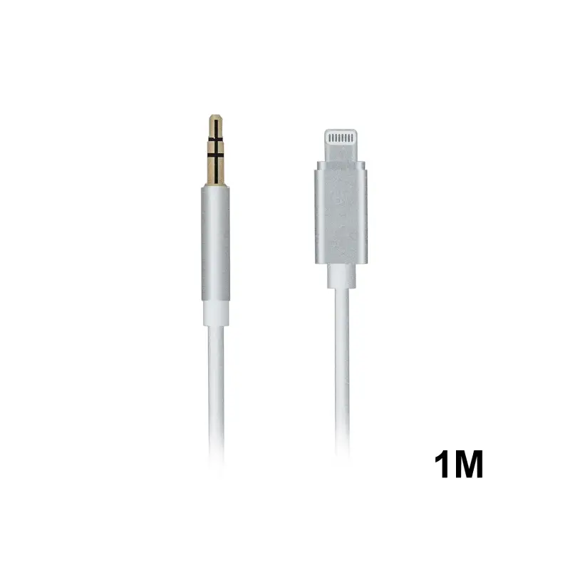 Кабель AUX iPhone - 3.5mm. TPE  белый 1M ( 500шт/кор )