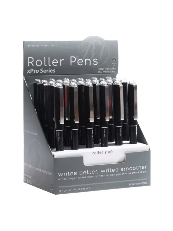 Ручка-роллер BrunoVisconti  Ручка-роллер BrunoVisconti "XProRoll 0380" 0.5мм, стерж/черн с жидк чернилами
