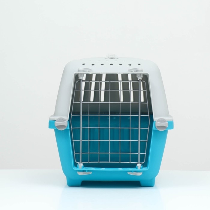 Переноска для животных пластиковая 47 х 30 х 35 см, вес до 9 кг, синяя Переноска для животных пластиковая 47 х 30 х 35 см, вес до 9 кг, синяя