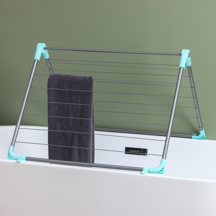 Сушилка для белья на ванну складная, рабочая длина 10 м, цвет МИКС Сушилка для белья на ванну складная, рабочая длина 10 м, цвет МИКС