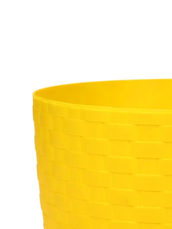 Горшок для цветов с поддоном &laquo;Ротанг&raquo;, 3 л, d=17 см, h=17 см, пластиковый, жёлтый
