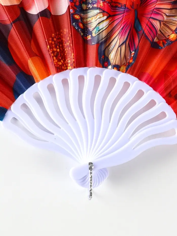 Веер пластик, текстиль "Бабочки и цветы" МИКС 23 см Веер пластик, текстиль "Бабочки и цветы" МИКС 23 см