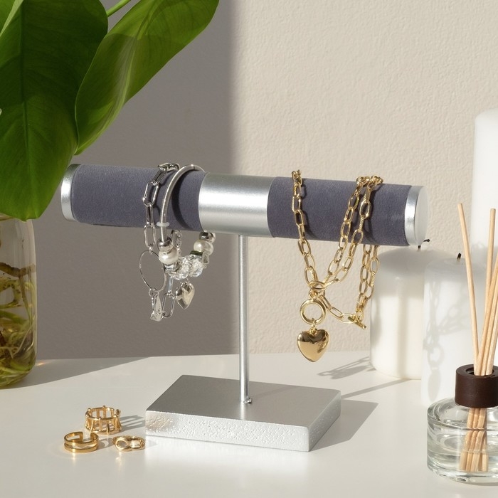 Подставка для часов, браслетов Queen fair, d=3, 15×10×21 см, цвет серый в серебре Подставка для часов, браслетов Queen fair, d=3, 15×10×21 см, цвет серый в серебре