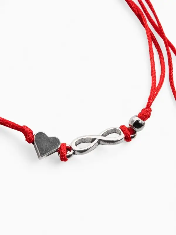 Браслет-оберег &laquo;Став&raquo;, крючок любви и брака, сердце и бесконечность, цвет серебро, 8 см