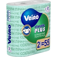 Полотенца бумажные Veiro Classic Plus 2сл с тиснением 27,5м 2рул/уп_6п22_Т