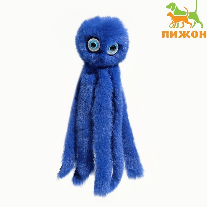 Игрушка для кошек  Игрушка для кошек "Осьминожек" из искусственного меха , до 19 см, синяя