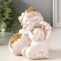 Фигура полистоун "Ангелочек на сердце" 13х14 см