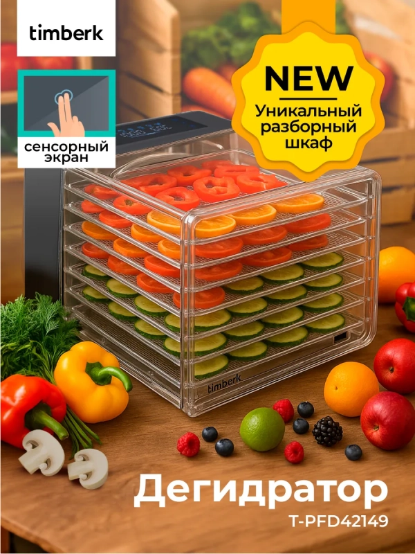 Сушилка для овощей и фруктов, дегидратор T-PFD42149 Сушилка для овощей и фруктов, дегидратор T-PFD42149