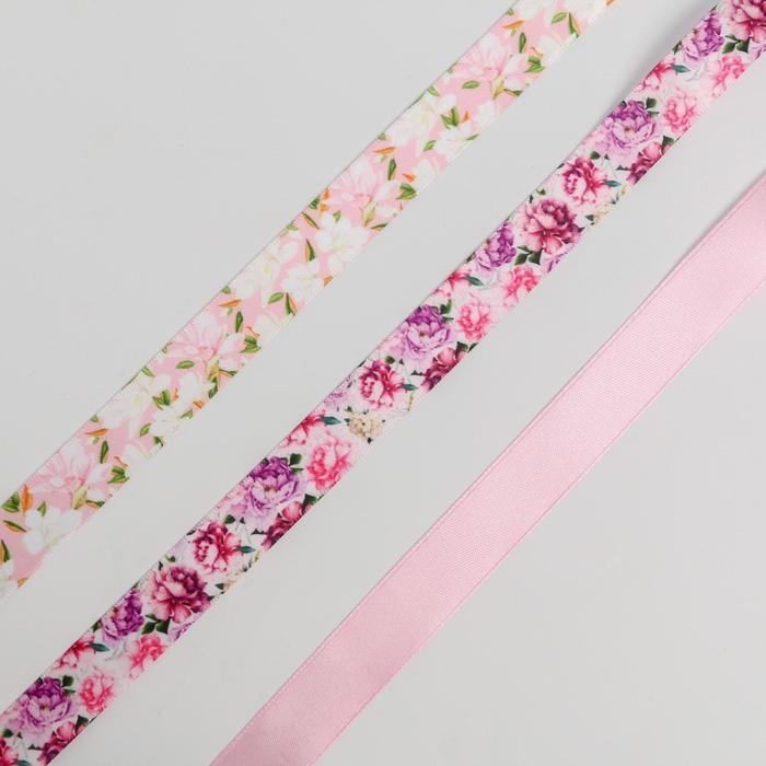 Набор атласных лент «Пионы» 14 х 19 см, 3 шт. Набор атласных лент «Пионы» 14 х 19 см, 3 шт.