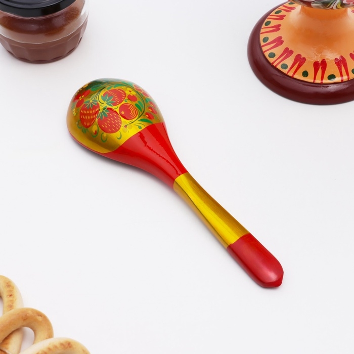 Ложка &laquo;Ягодка&raquo;, салатная, 6&times;21, хохлома, МИКС