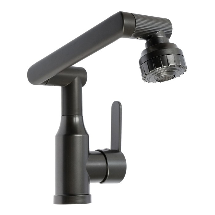 Смеситель для кухни ZEIN Z3706, регулируемый излив высотой 25 см, аэратор 2 режима, графит Смеситель для кухни ZEIN Z3706, регулируемый излив высотой 25 см, аэратор 2 режима, графит