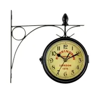 Часы настенные интерьерные Kensington station, двусторонние, на подвесе, бесшумные, плавный ход, d=12 см, от батареек 2&times;АА