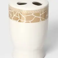 Аксессуары для ванной Доляна &laquo;Мрамор&raquo;, 3 предмета, дозатор с подставкой 550 мл, 2 стакана, белые