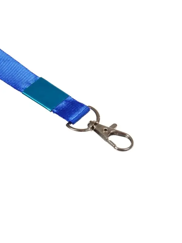Лента для бейджа, ширина-15 мм, длина-80 см, с металлическим карабином, синяя Лента для бейджа, ширина-15 мм, длина-80 см, с металлическим карабином, синяя