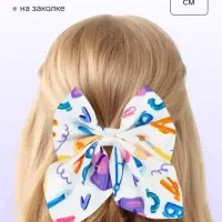 Бант для волос на заколке &laquo;Школа&raquo;, 7.5&times;9 см