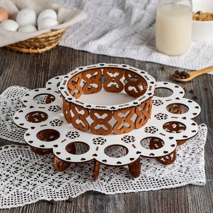 Подставка для кулича и яиц пасхальная, 12 ячеек, 29×29×10 см Подставка для кулича и яиц пасхальная, 12 ячеек, 29×29×10 см