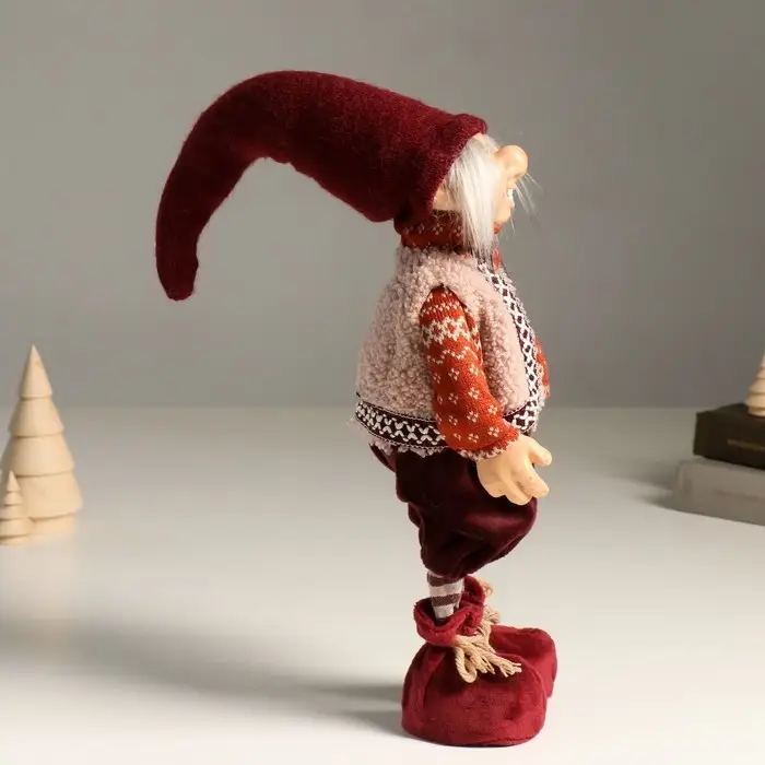 Кукла интерьерная Кукла интерьерная "Леший в вязаном свитере и меховой жилетке" 42 см