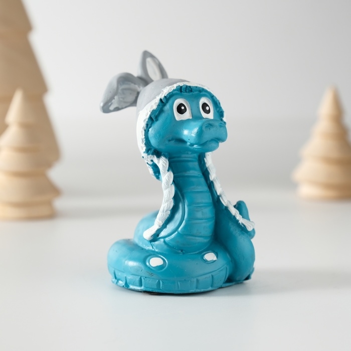 Сувенир полистоун Сувенир полистоун "Змеёныш в шапке с заячьими ушками" 3,5х6 см