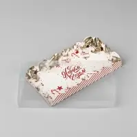 Коробка для кондитерских изделий с пластиковой крышкой &laquo;С Новым годом!&raquo;, 10.5&times;21&times;3 см
