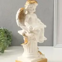 Фигура гипс &laquo;Ангел с книгой сидя&raquo;, перламутр, 34&times;18&times;17 см