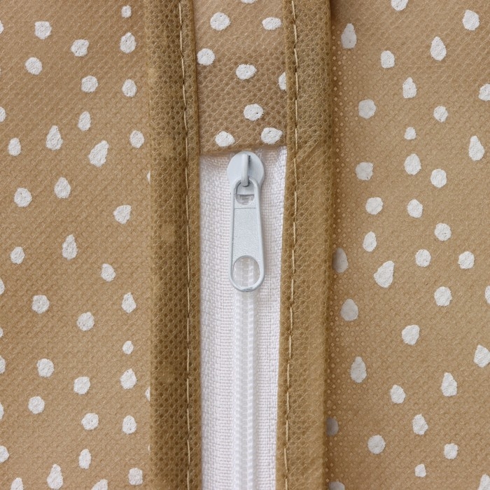 Чехол для одежды Доляна Points, ПВХ окно, 60×90 см, цвет бежевый Чехол для одежды Доляна Points, ПВХ окно, 60×90 см, цвет бежевый