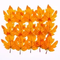Декор &laquo;Осенний лист&raquo; набор 15 шт., размер 1 шт. &mdash; 9 &times; 11 &times; 0,2 см, цвет жёлто-оранжевый