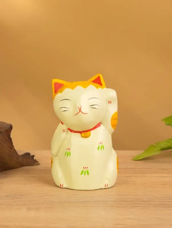 Сувенир «Кошка Неко», 6×6×11 см, дерево, оранжевый Сувенир «Кошка Неко», 6×6×11 см, дерево, оранжевый