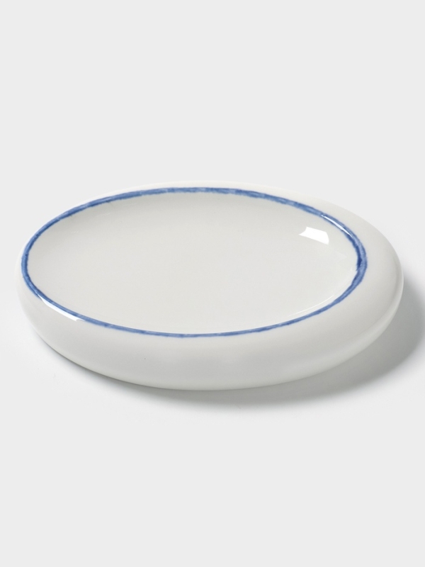 Блюдо овальное Blue Lagoon Magistro 21×14.4×3.5 см, белое, синий