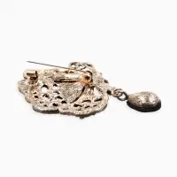 Брошь &laquo;Бабочка&raquo;, винтаж, коричневая в чернёном золоте