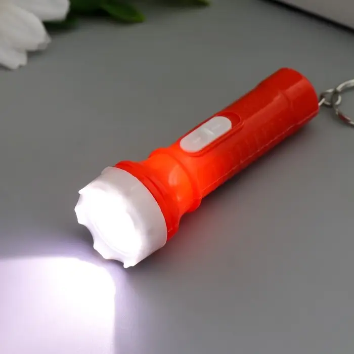 Фонарик брелок для ключей на кольце «Дорожный», светит, 6.3×2.3×2.3 см, МИКС Фонарик брелок для ключей на кольце «Дорожный», светит, 6.3×2.3×2.3 см, МИКС