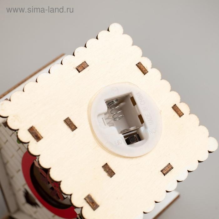 Ёлочная игрушка «Домик со снеговиком», от батареек, свечение тёплое белое Ёлочная игрушка «Домик со снеговиком», от батареек, свечение тёплое белое