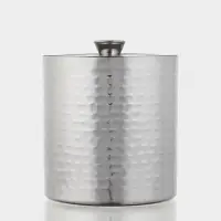 Ведро для льда с крышкой &laquo;Серебро&raquo;, 14.5&times;14.5&times;18 см, нержавеющая сталь