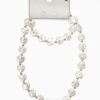 Набор 2 пред-та: бусы,браслет "Жемчуг барочный", сердечки, 40/18см, цвет белый в серебре Набор 2 пред-та: бусы,браслет "Жемчуг барочный", сердечки, 40/18см, цвет белый в серебре