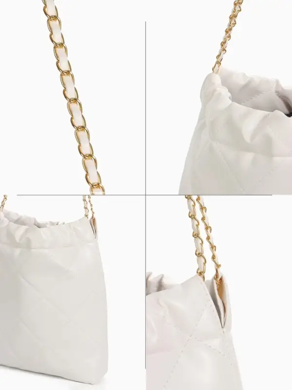 Сумка - мешок женская без застёжки, 35&times;7&times;33 см, со стёжкой, белая