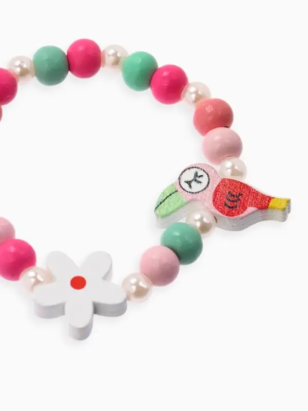 Браслет детский &laquo;Выбражулька. Тукан с цветочком&raquo;, d=5 см, МИКС