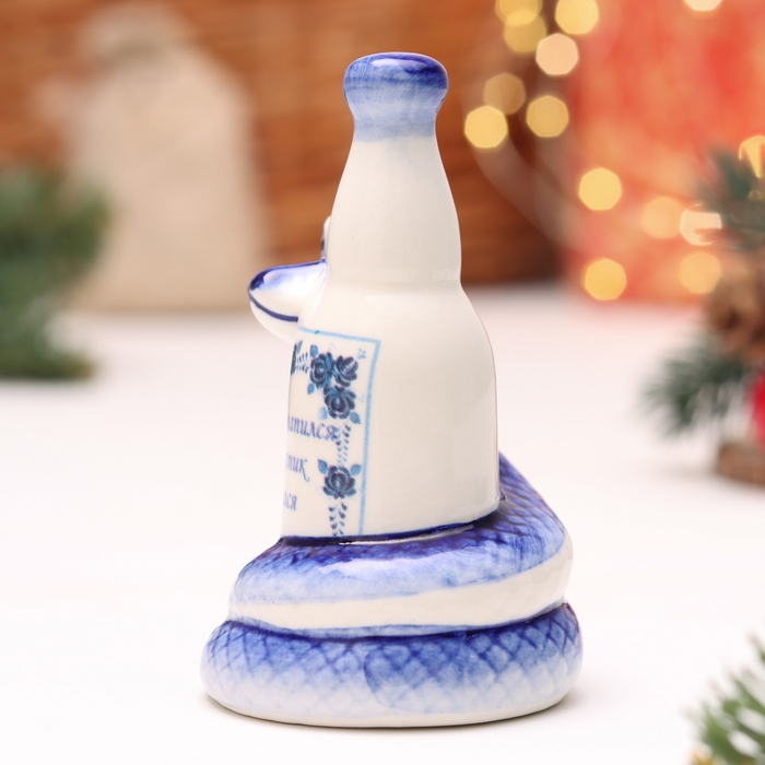 Сувенир Сувенир "Змея с бутылкой", гжель