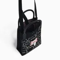 Сумка подр Коты, 12*4*17, отд на кнопке, дл ремень, черный Сумка подр Коты, 12*4*17, отд на кнопке, дл ремень, черный