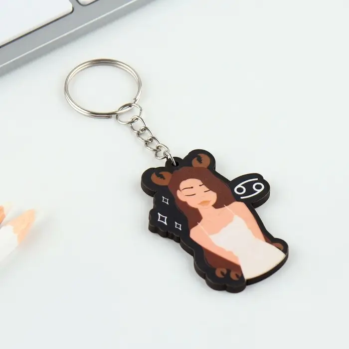 Брелок для ключей деревянный «Рак», знак зодиака, 4,5 х 6 см Брелок для ключей деревянный «Рак», знак зодиака, 4,5 х 6 см