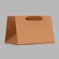 Пакет подарочный с широким дном 20&times;14&times;13.2 см, крафт