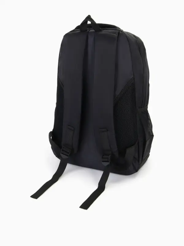 Рюкзак школьный на молнии, с карманами, однотонный, размер 31&times;14&times;47 см, чёрный/зелёный