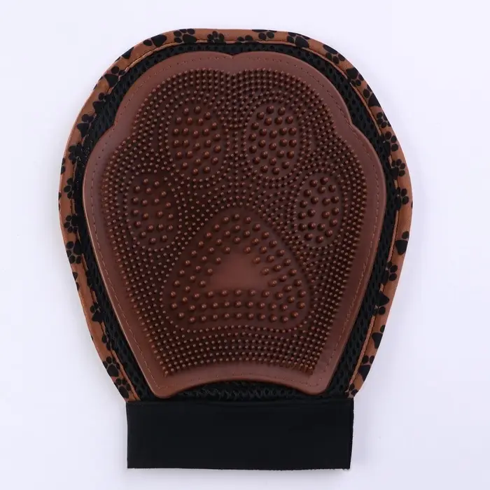 Рукавица для вычёсывания шерсти, двусторонняя, на правую и левую руку, цвет МИКС