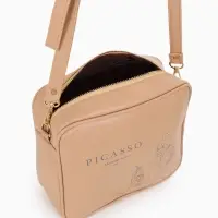 Сумка женская кросс-боди TEXTURA на молнии, 22&times;8&times;17 см, с принтом, бежевая