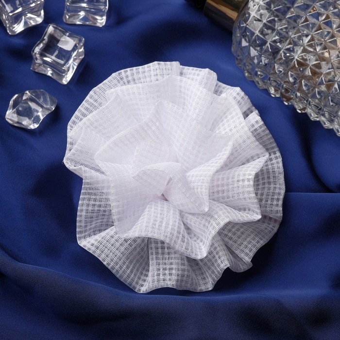 Резинка для волос бант Резинка для волос бант "Школьница" волнушка клетка, d-9 см, белый